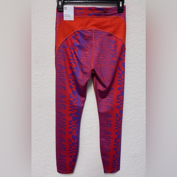 Nike Fast Women’s Running High Rise 7/8 Length Leggings Size S Orange DQ0848-891 - Picture 5 of 10